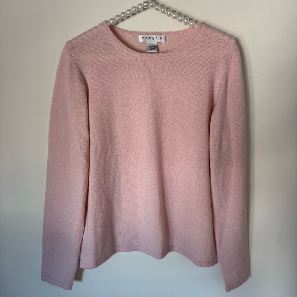 wendy b baby pink cashmere sweater